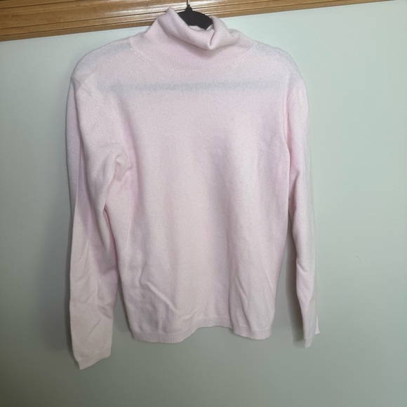 Nordstrom Light Pink Cashmere turtleneck Sweater medium - Picture 1 of 8